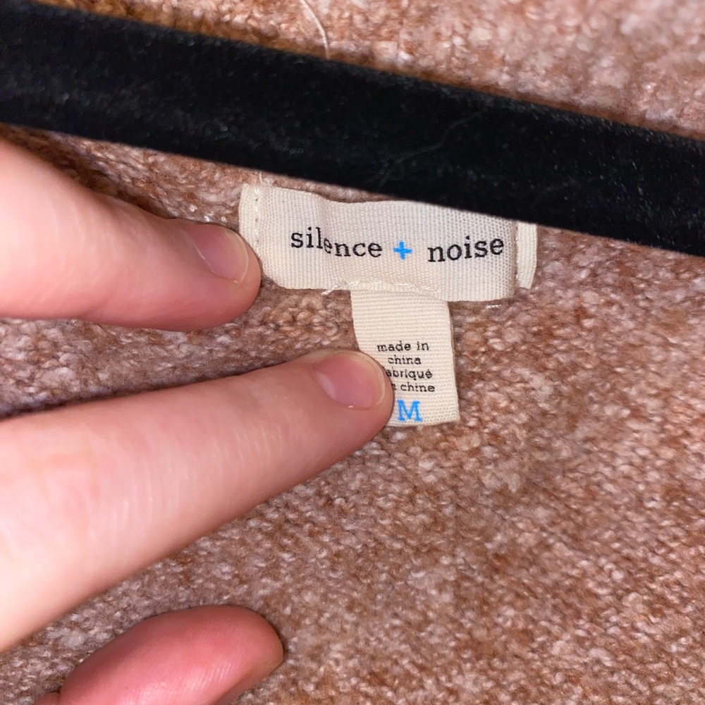 Silence + Noise Peach Fuzzy Open Chest Sweater - image 3